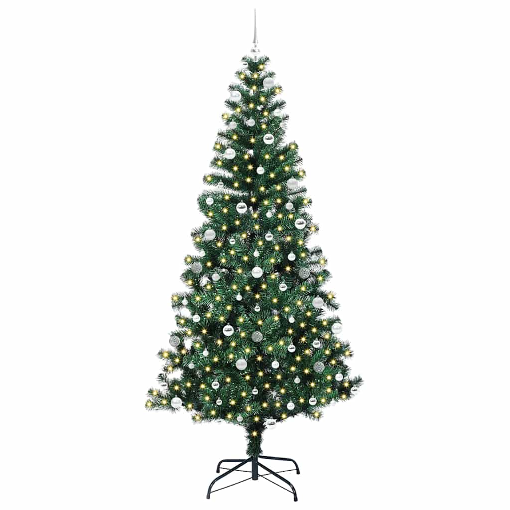 Vidaxx albero di Natale artificiale preilluminato verde 240 cm in PVC e metallo
