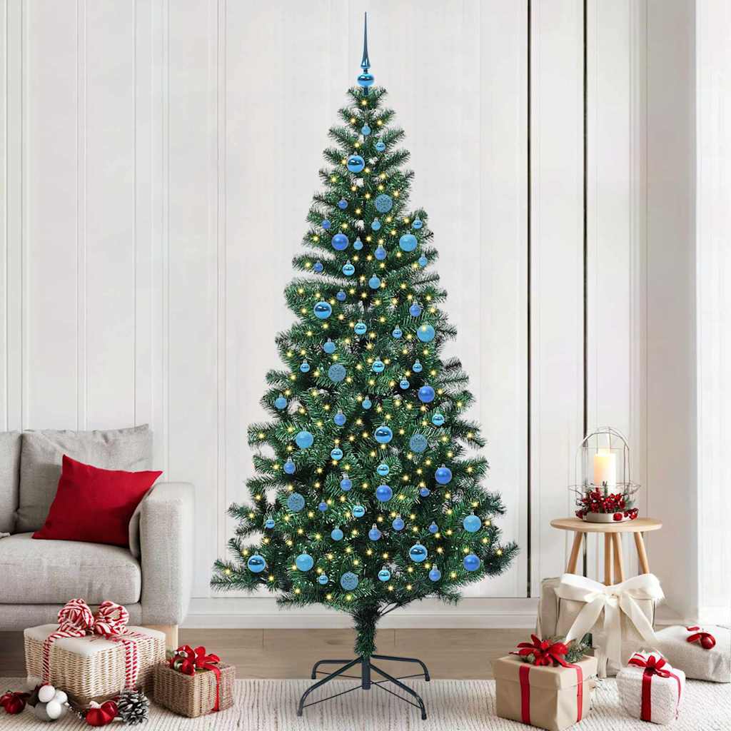 Vidaxx albero di Natale artificiale preilluminato verde 240 cm in PVC e metallo