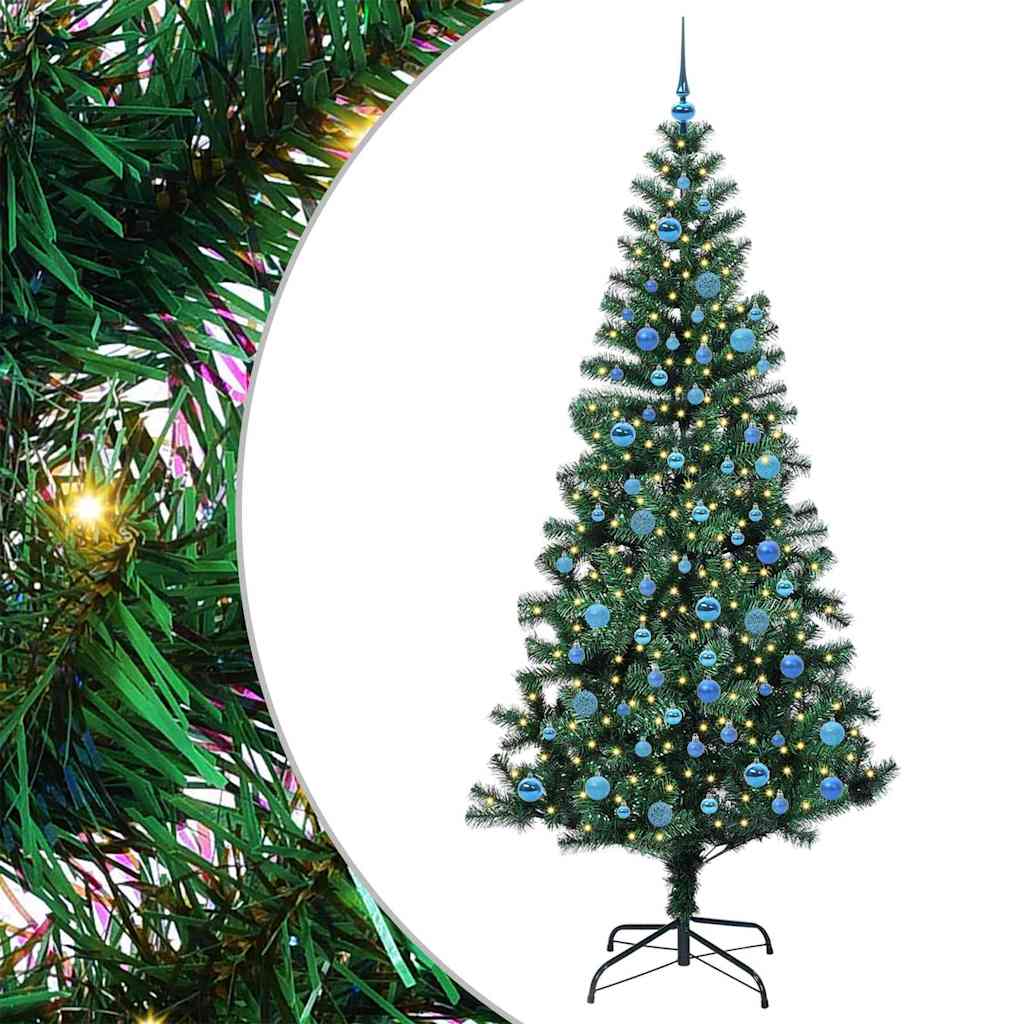 Vidaxx albero di Natale artificiale preilluminato verde 240 cm in PVC e metallo