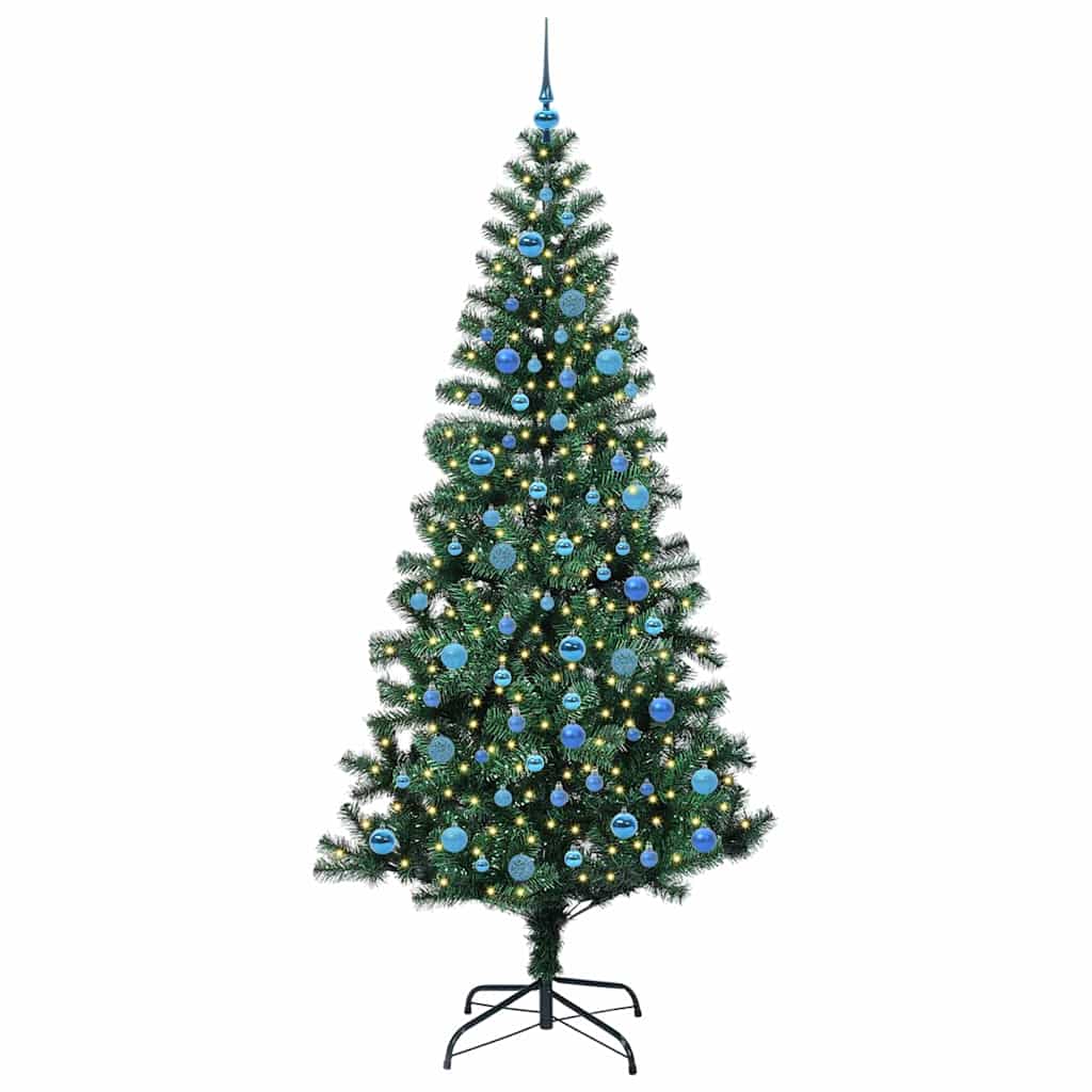 Vidaxx albero di Natale artificiale preilluminato verde 240 cm in PVC e metallo
