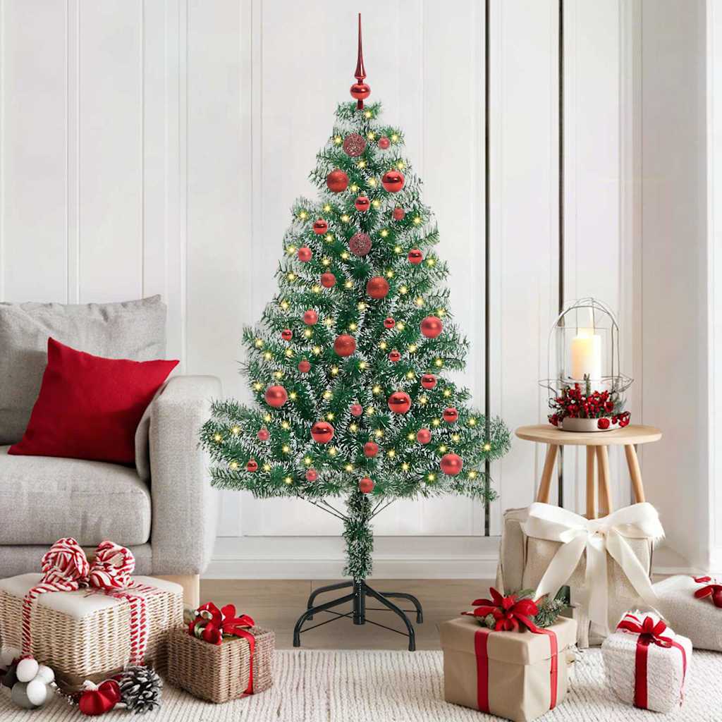 Vidaxx árbol de Navidad artificial nieve trenzado con luz LED 150 cm