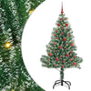 Vidaxl kunstmatige kerstboom sneeuw gevlochten met led licht 150 cm