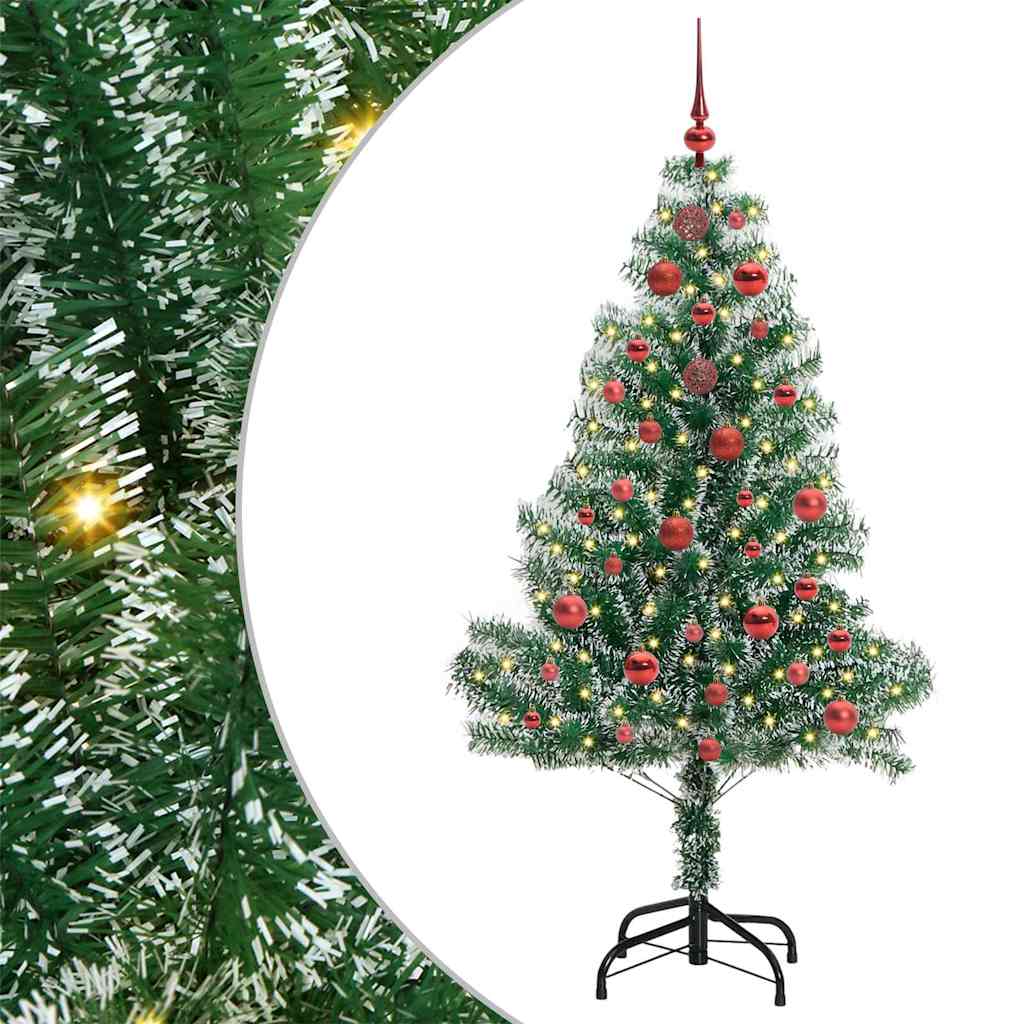 Vidaxx árbol de Navidad artificial nieve trenzado con luz LED 150 cm