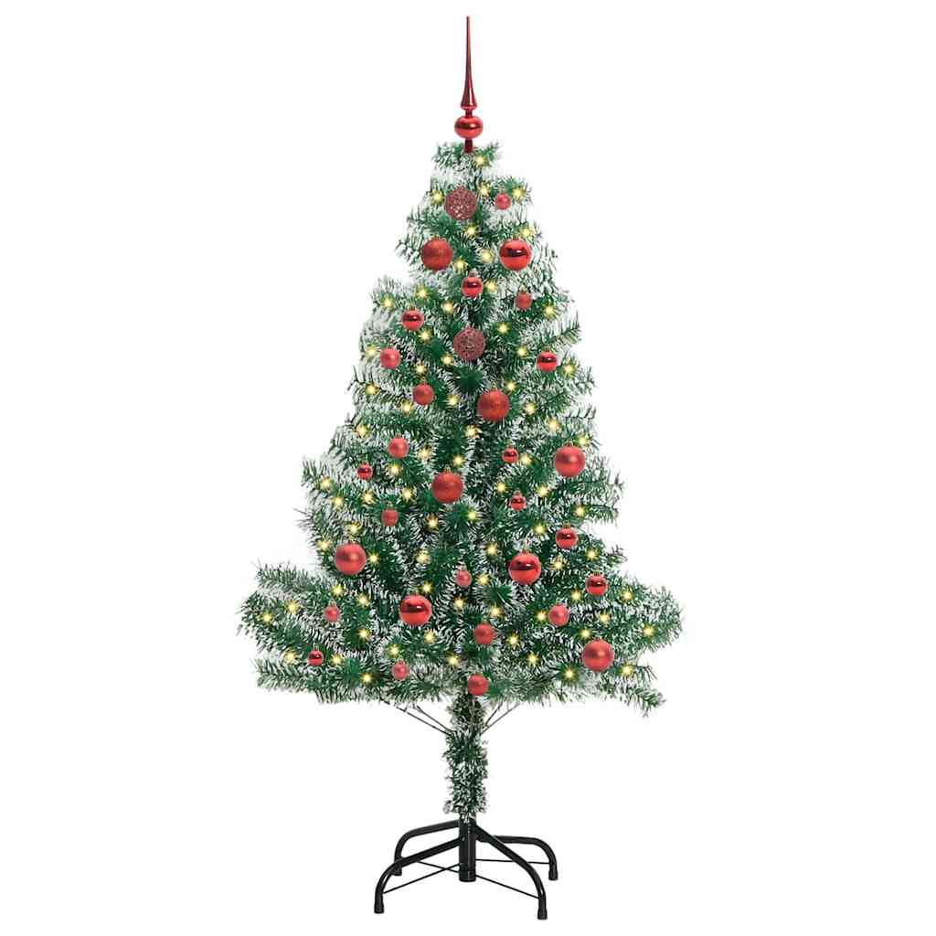 Vidaxx árbol de Navidad artificial nieve trenzado con luz LED 150 cm