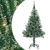 Vidaxl kunstmatige kerstboom sneeuw gevlochten met led licht 150 cm