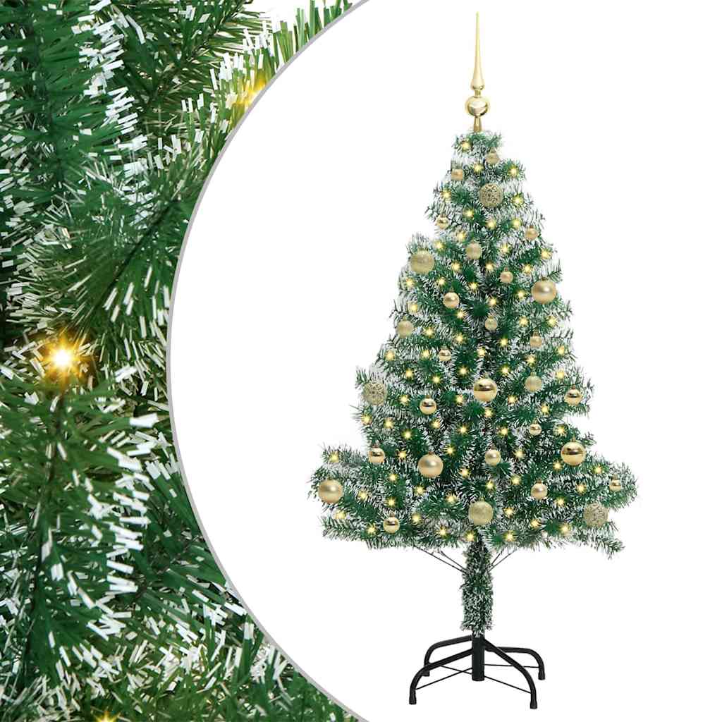 Vidaxx árbol de Navidad artificial nieve trenzado con luz LED 150 cm