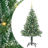 Vidaxl kunstmatige kerstboom sneeuw gevlochten met led licht 150 cm