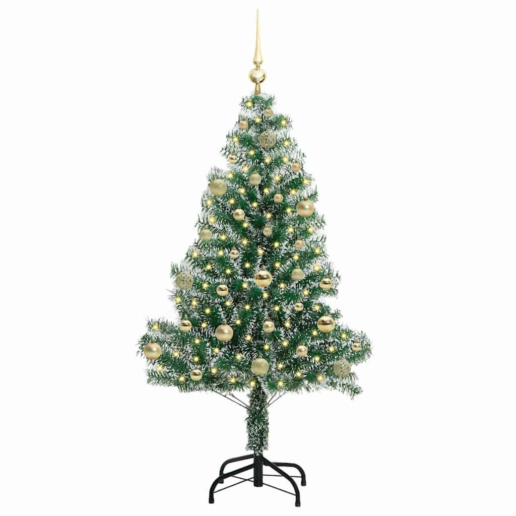 Vidaxx árbol de Navidad artificial nieve trenzado con luz LED 150 cm