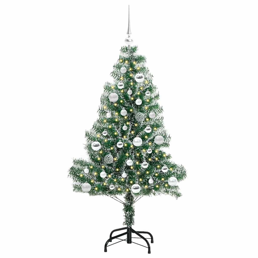 Vidaxx árbol de Navidad artificial nieve trenzado con luz LED 150 cm