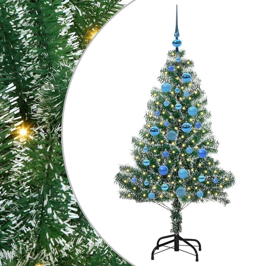 Vidaxx árbol de Navidad artificial nieve trenzado con luz LED 150 cm