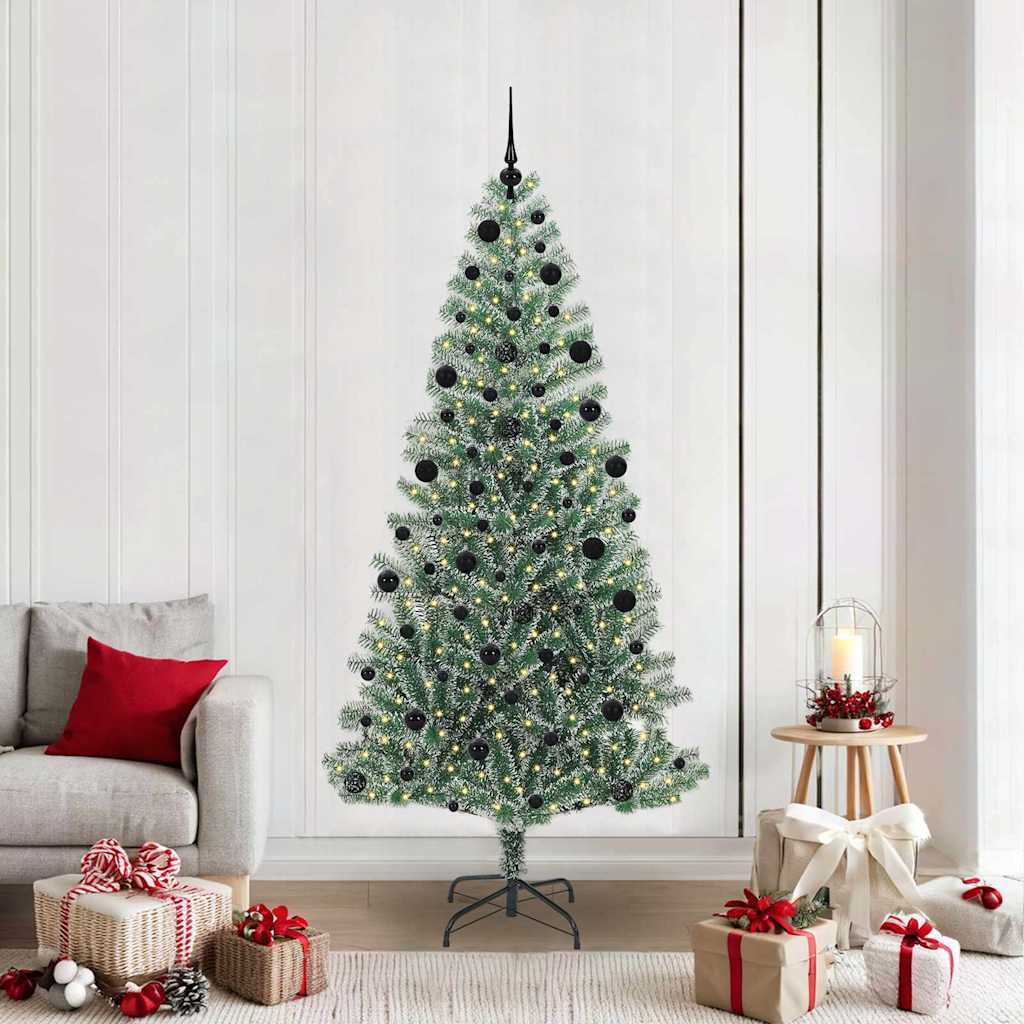 Vidaxx albero di Natale artificiale neve intrecciata con luce LED 210 cm
