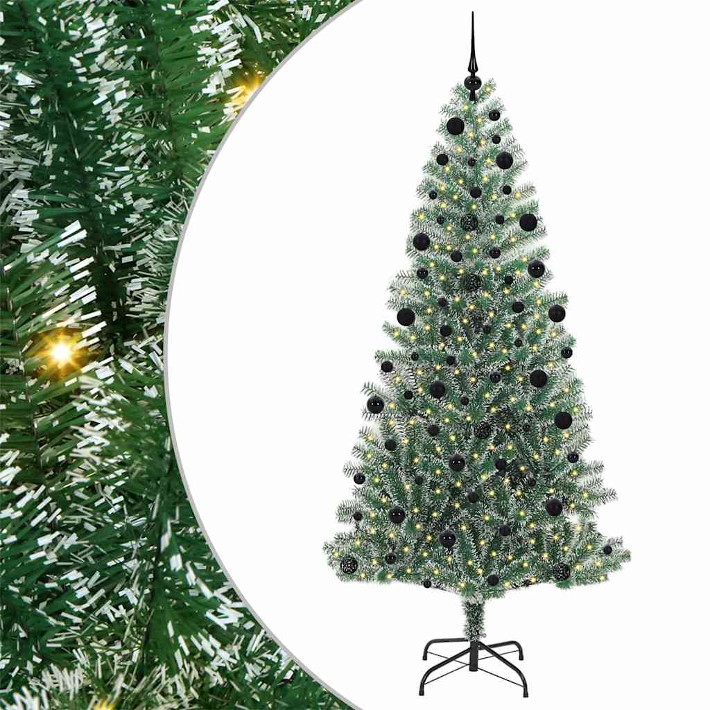 Vidaxx albero di Natale artificiale neve intrecciata con luce LED 210 cm