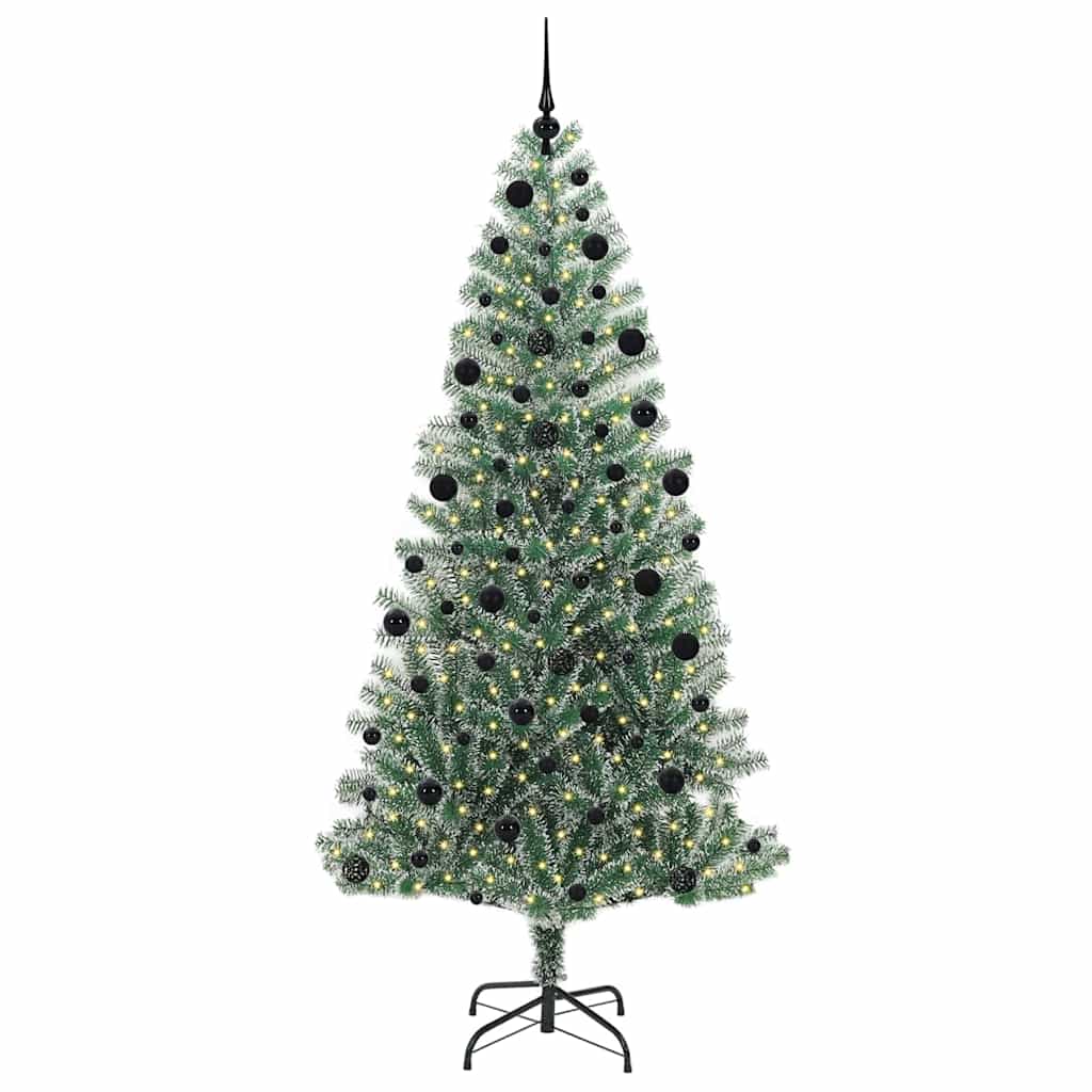 Vidaxx albero di Natale artificiale neve intrecciata con luce LED 210 cm