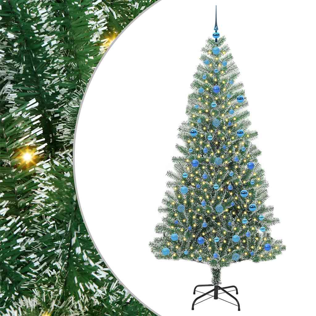 Vidaxx albero di Natale artificiale neve intrecciata con luce LED 210 cm