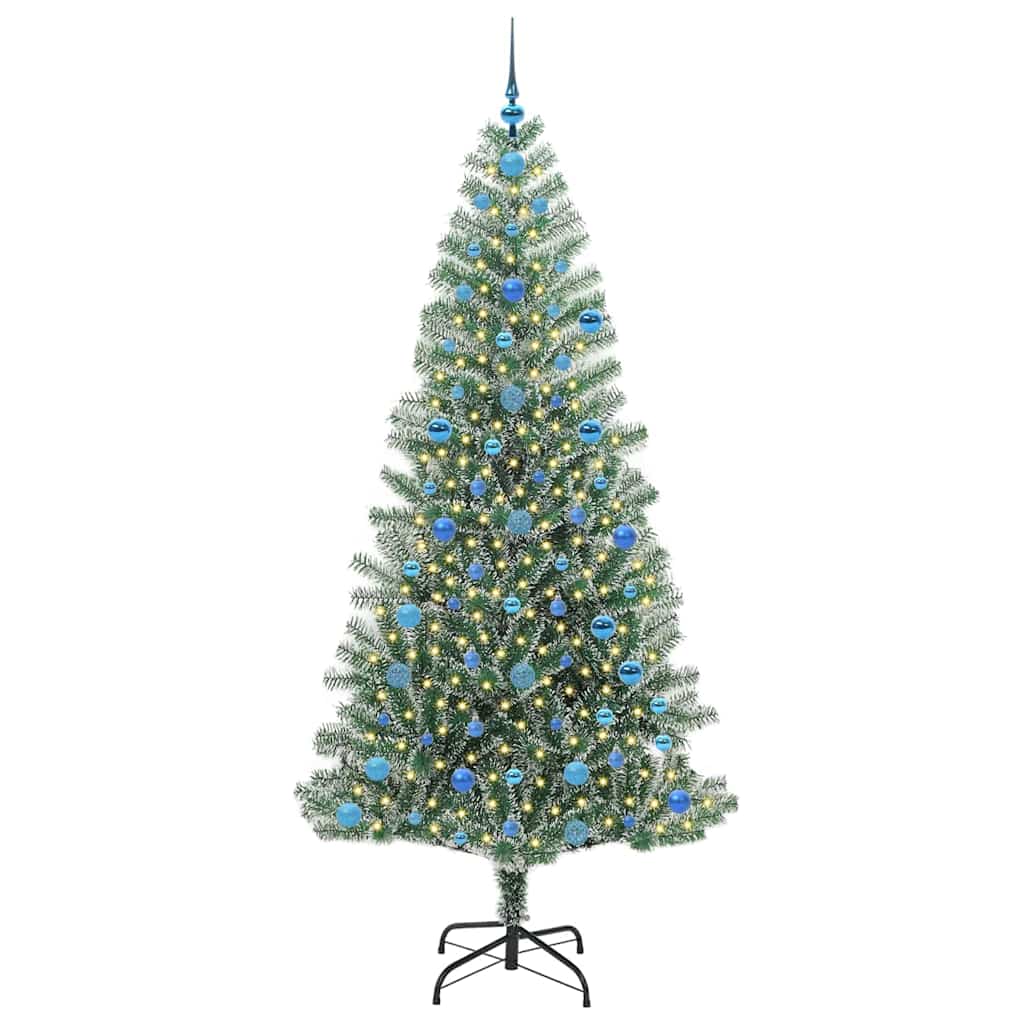 Vidaxx albero di Natale artificiale neve intrecciata con luce LED 210 cm