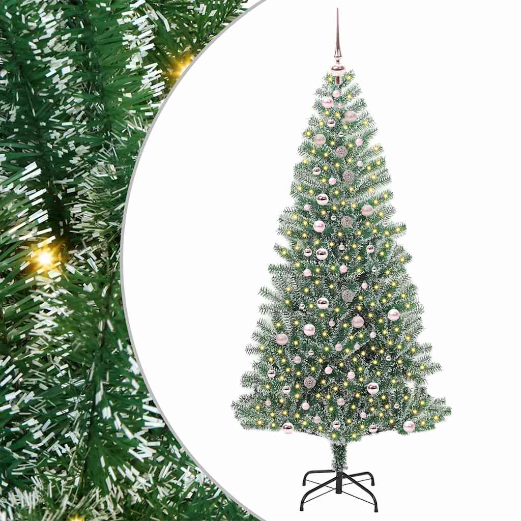 Vidaxx albero di Natale artificiale neve intrecciata con luce LED 240 cm
