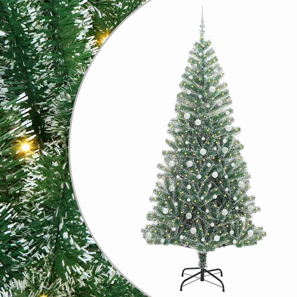 Vidaxx albero di Natale artificiale neve intrecciata con luce LED 240 cm