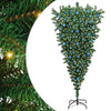 VidaXL árbol de Navidad artificial invertido con juego de bolas verde 210 cm PVC