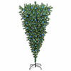 VidaXL árbol de Navidad artificial invertido con juego de bolas verde 210 cm PVC