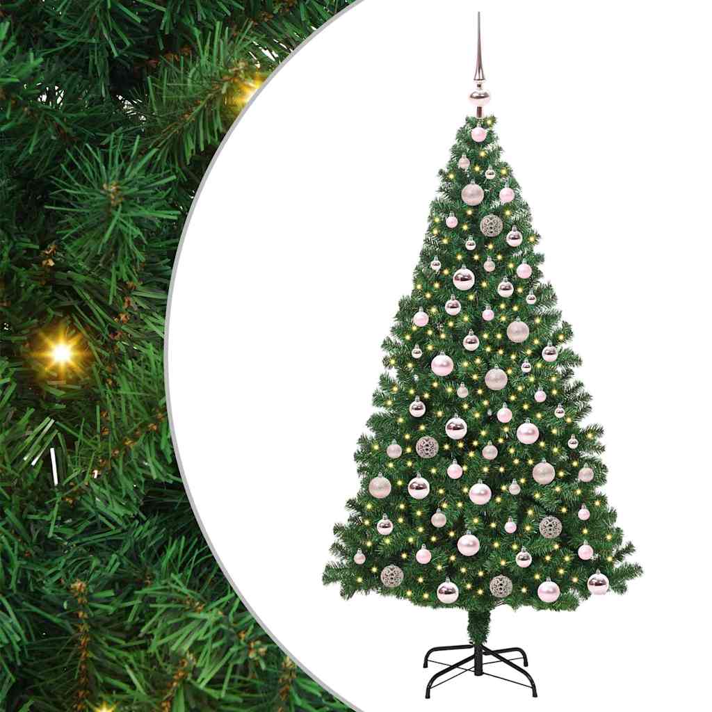 Vidaxx albero di Natale artificiale verde 180 cm in PVC e acciaio e plastica