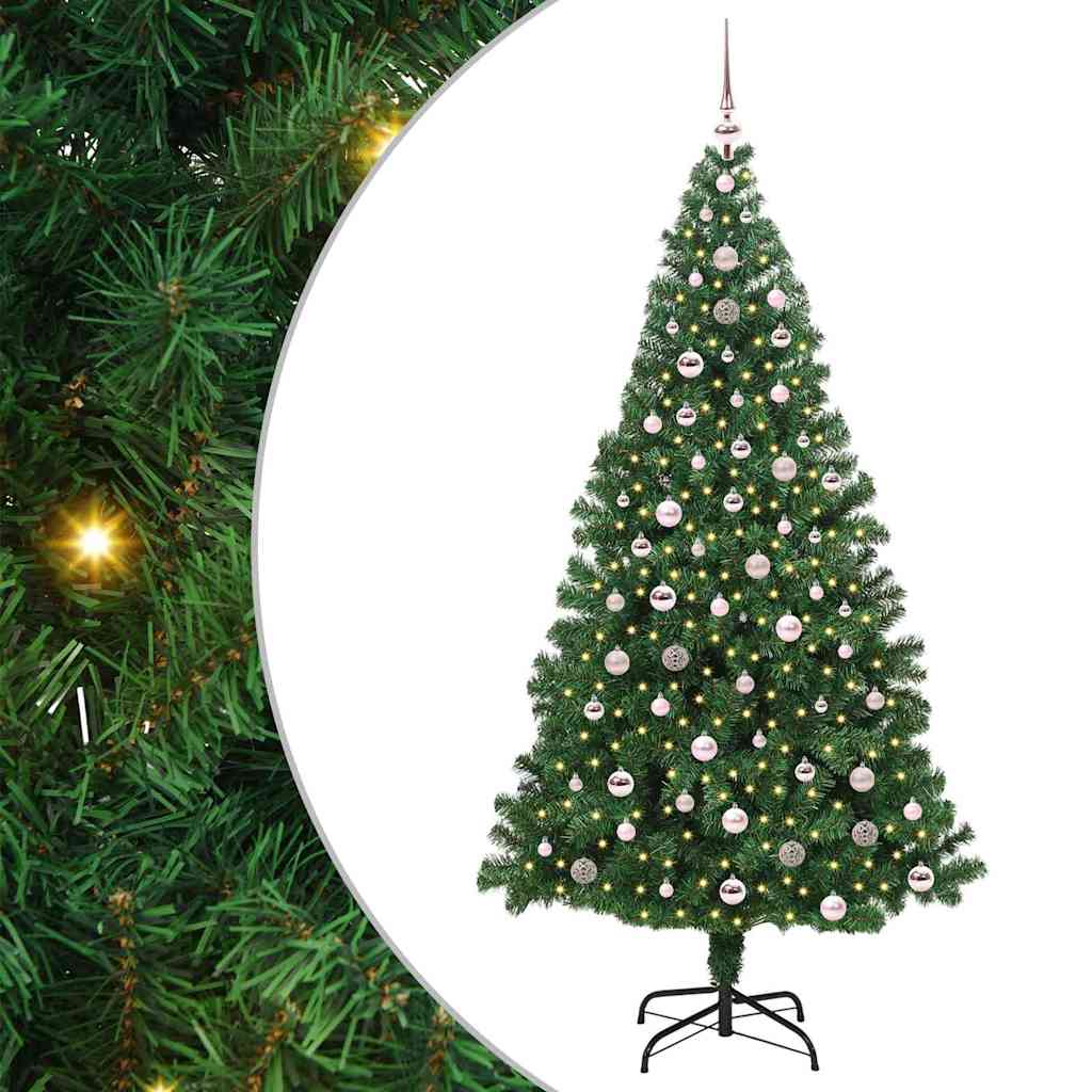 Vidaxx albero di Natale artificiale verde 240 cm PVC, acciaio e plastica