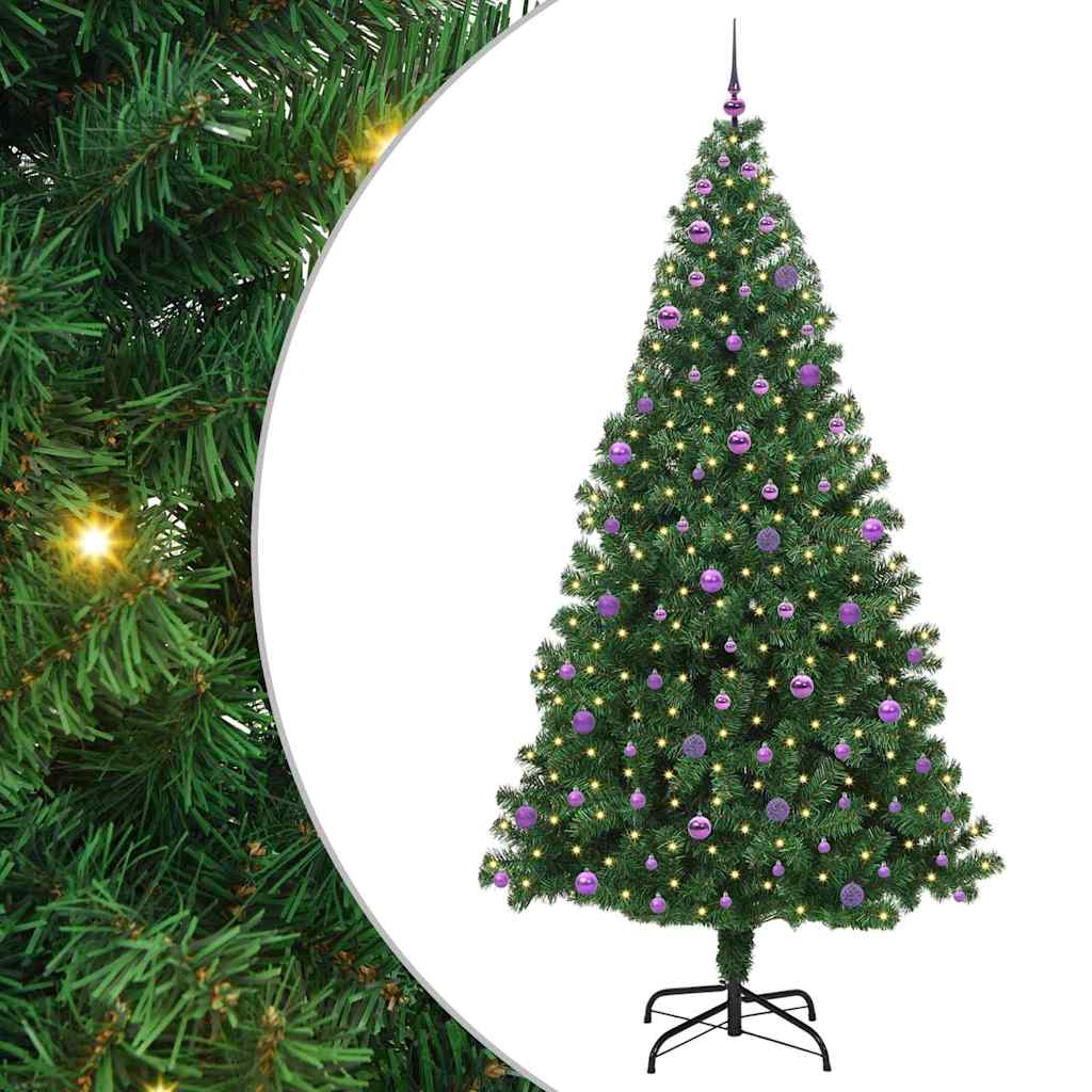 Vidaxx albero di Natale artificiale verde 240 cm PVC, acciaio e plastica