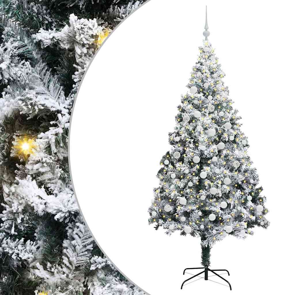 Albero di Natale artificiale Vidaxx con 300 LED bianchi 180 cm in PVC e acciaio e plastica