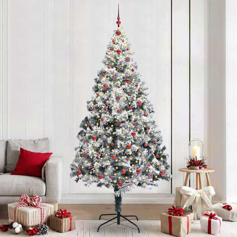 Vidaxl kunstkerstboom met 300 led wit 240 cm pvc en staal en kunststof