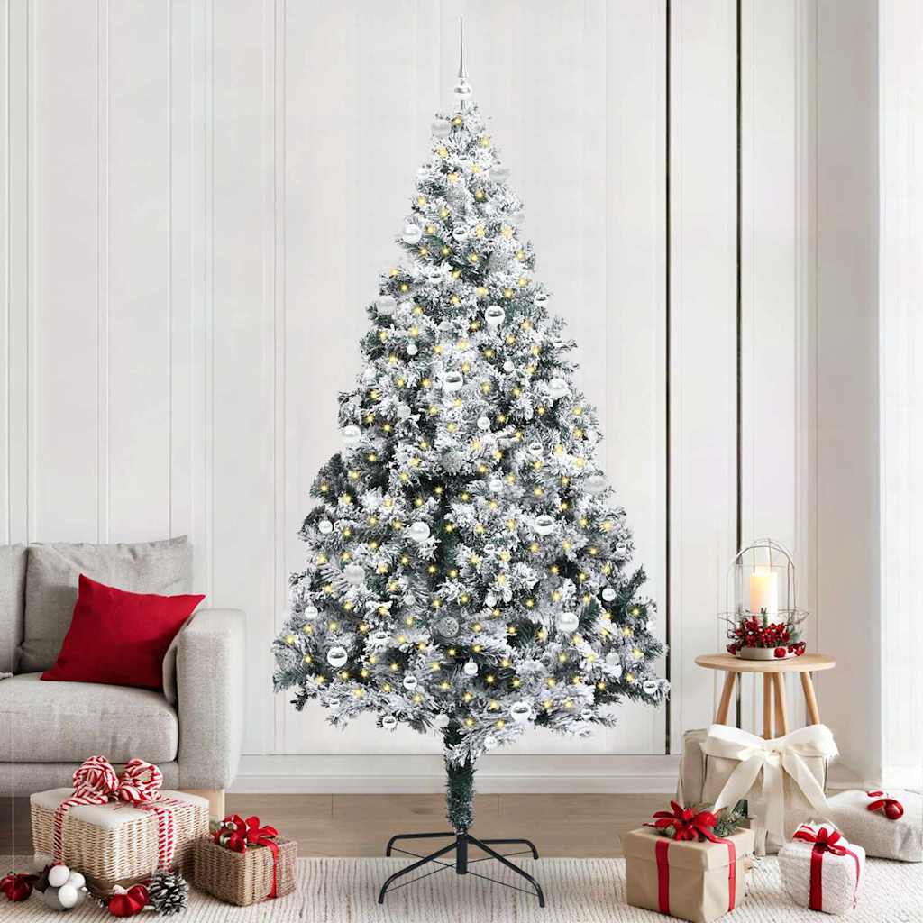 Albero di Natale artificiale Vidaxx con 300 LED bianchi 240 cm PVC e acciaio e plastica