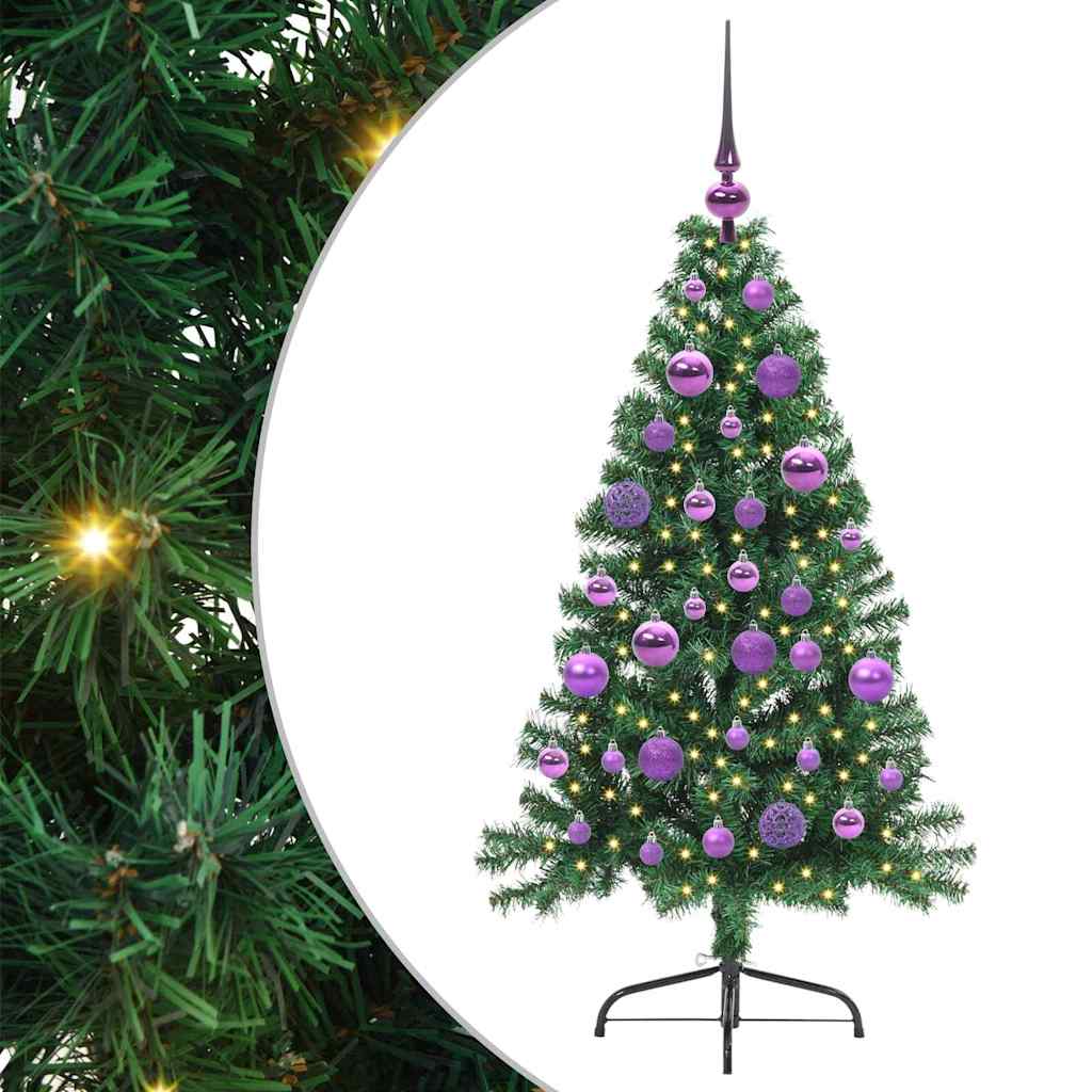 Vidaxl kunstmatig voorverlicht kerstboom met 150 led groen 120 cm pvc