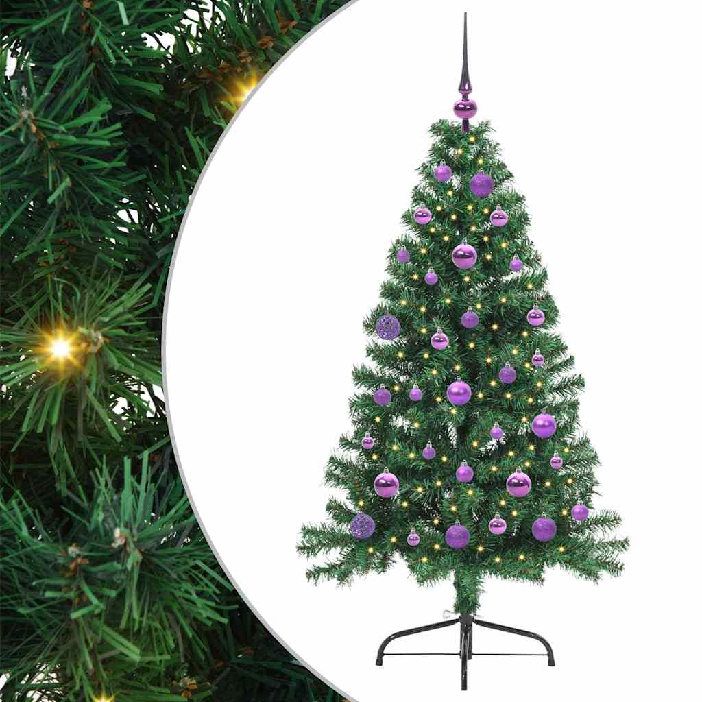 Vidaxx albero di Natale artificiale preilluminato con 150 LED verde 150 cm PVC