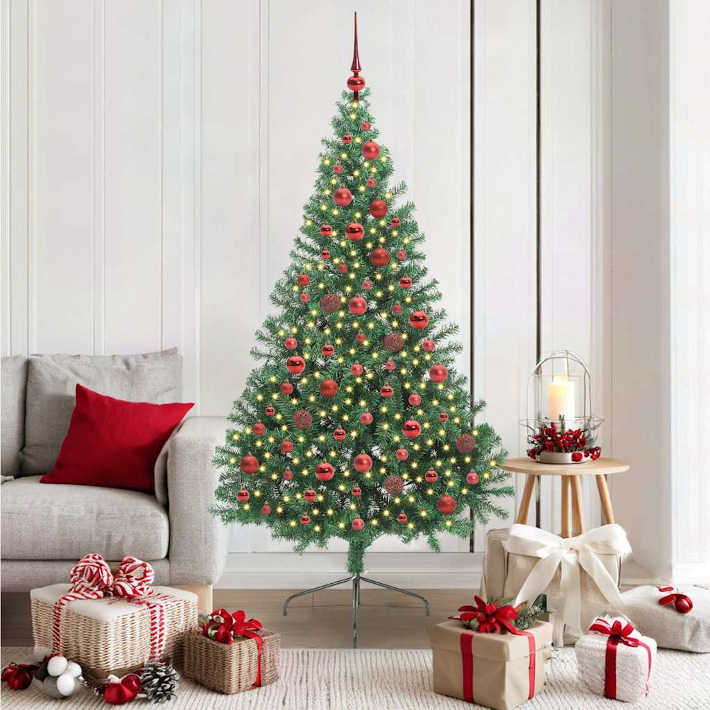 Vidaxx árbol de Navidad artificial preiluminado con 300 LED verde 180 cm PVC