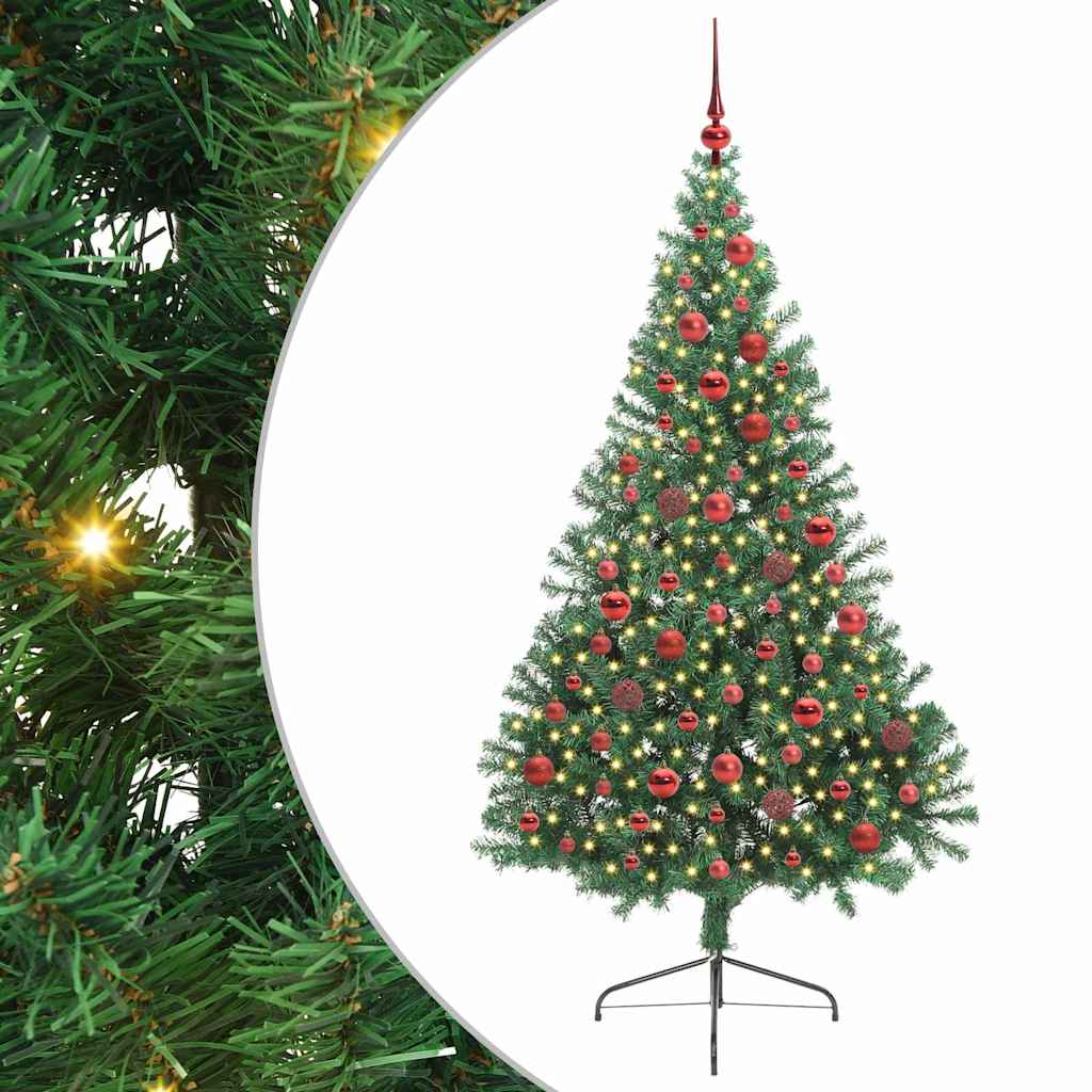 Vidaxx árbol de Navidad artificial preiluminado con 300 LED verde 180 cm PVC