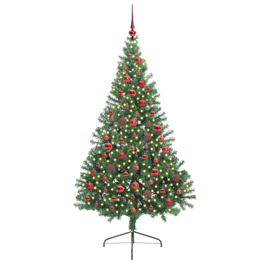 Vidaxx árbol de Navidad artificial preiluminado con 300 LED verde 180 cm PVC