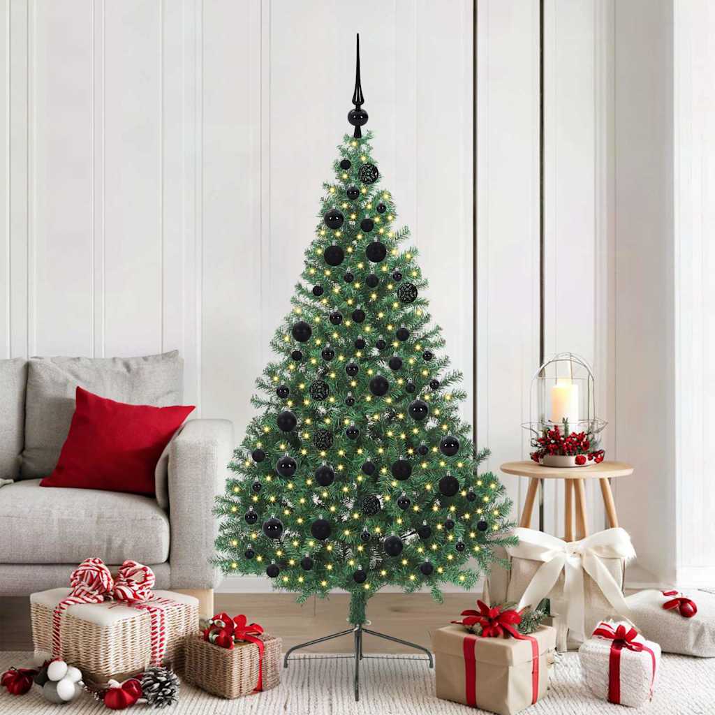 Vidaxl kunstmatig voorverlicht kerstboom met 300 led groen 180 cm pvc