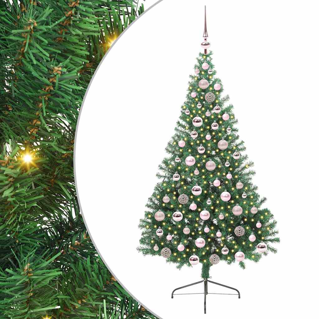 Vidaxl kunstmatig voorverlicht kerstboom met 300 led groen 180 cm pvc
