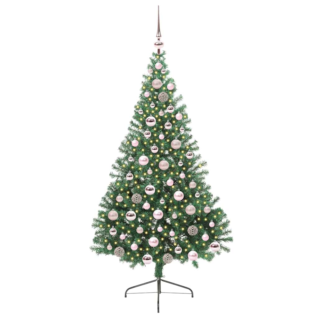 Vidaxl kunstmatig voorverlicht kerstboom met 300 led groen 180 cm pvc