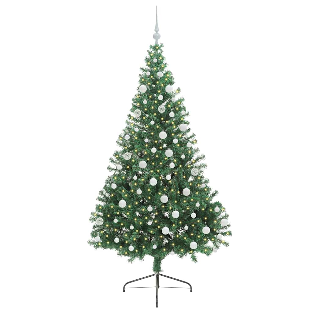 Vidaxl kunstmatig voorverlicht kerstboom met 300 led groen 180 cm pvc
