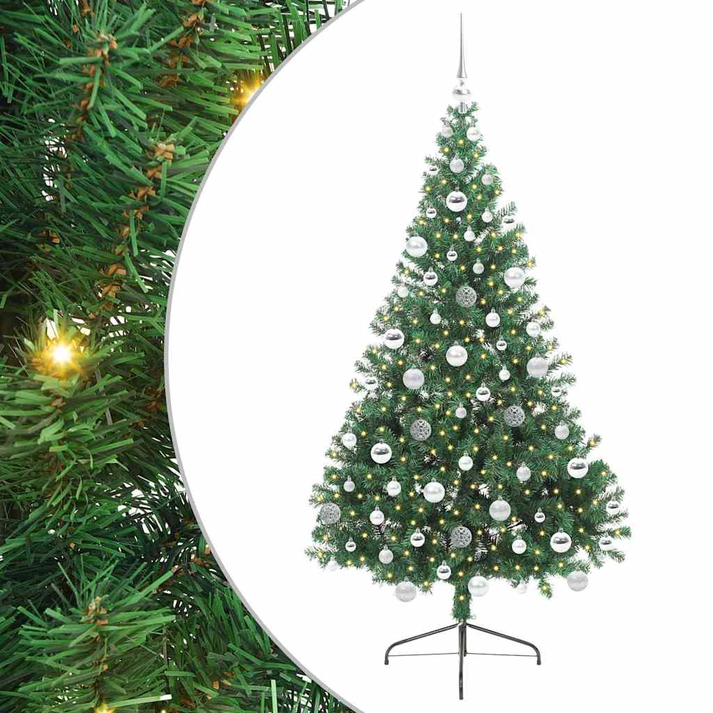 Vidaxl kunstmatig voorverlicht kerstboom met 300 led groen 180 cm pvc