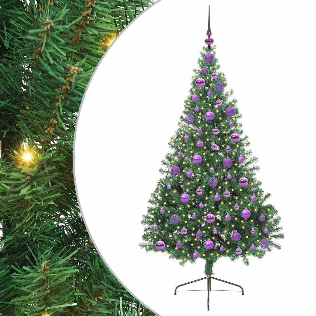 Vidaxx árbol de Navidad artificial preiluminado con 300 LED verde 180 cm PVC