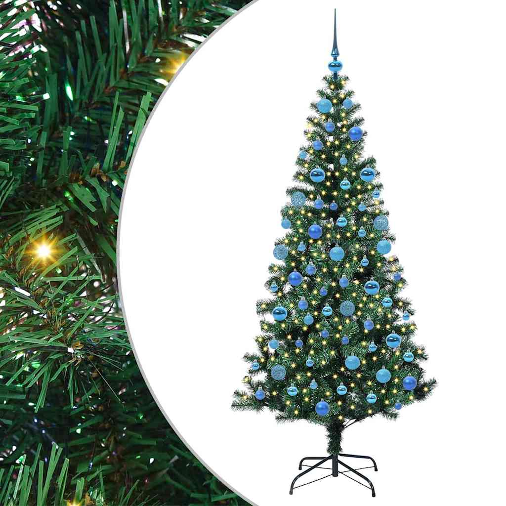 Vidaxl kunstmatig voorverlicht kerstboom met 300 led groen 180 cm pvc