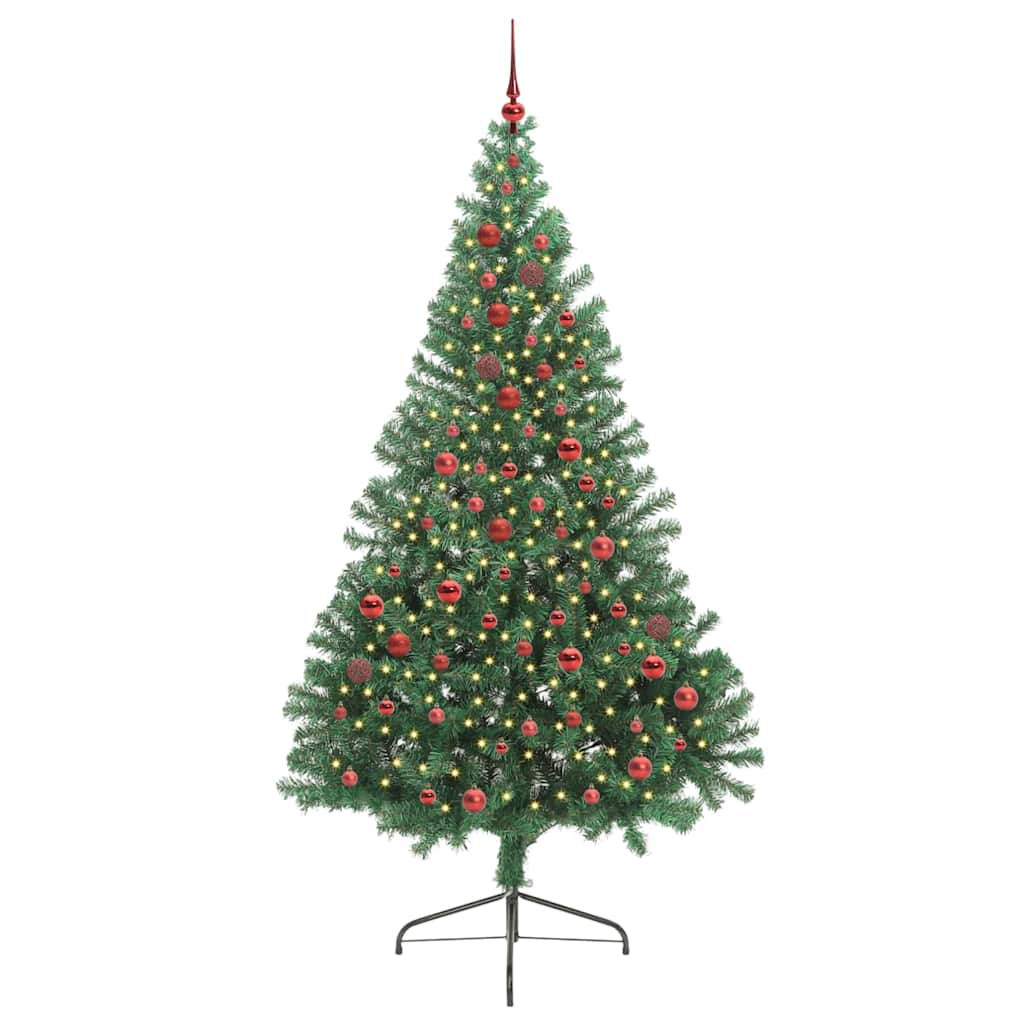 Vidaxl kunstmatig voorverlicht kerstboom met 300 led groen 210 cm pvc
