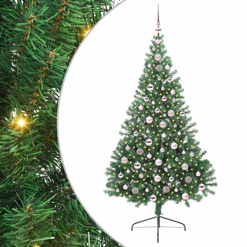 Vidaxl kunstmatig voorverlicht kerstboom met 300 led groen 210 cm pvc