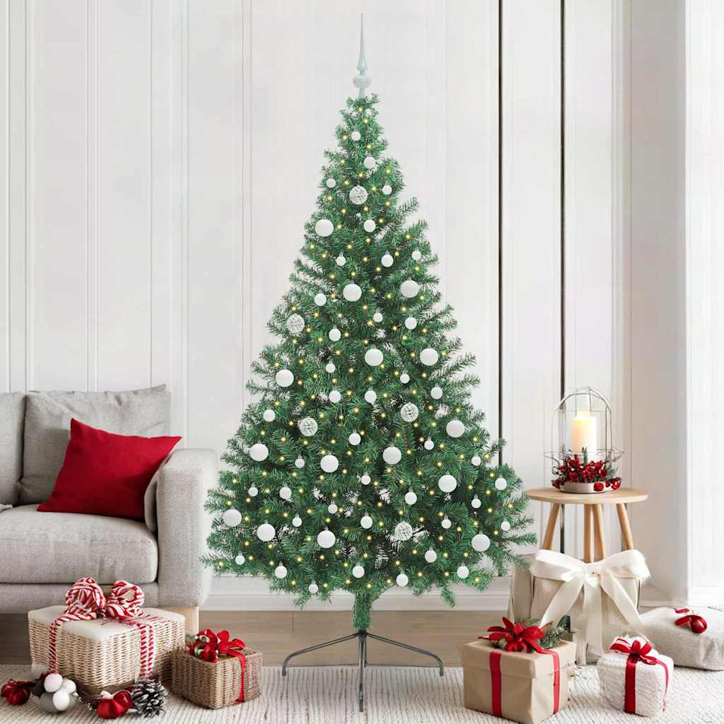 Vidaxl kunstmatig voorverlicht kerstboom met 300 led groen 210 cm pvc