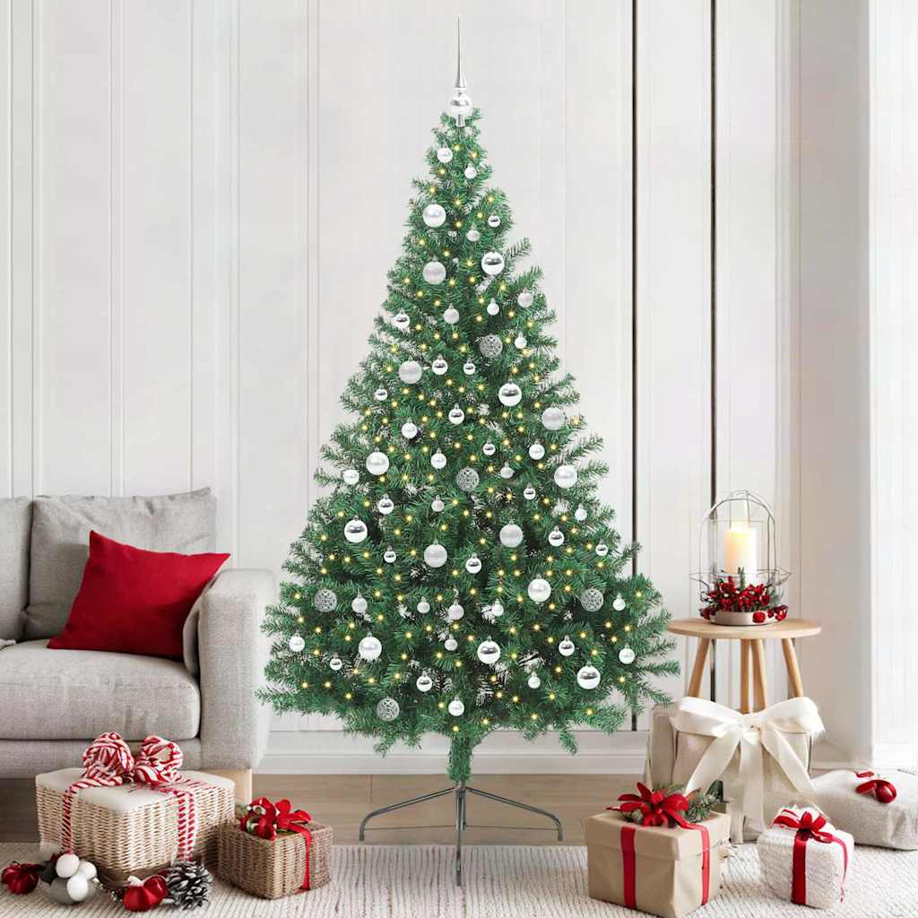 Vidaxl kunstmatig voorverlicht kerstboom met 300 led groen 210 cm pvc