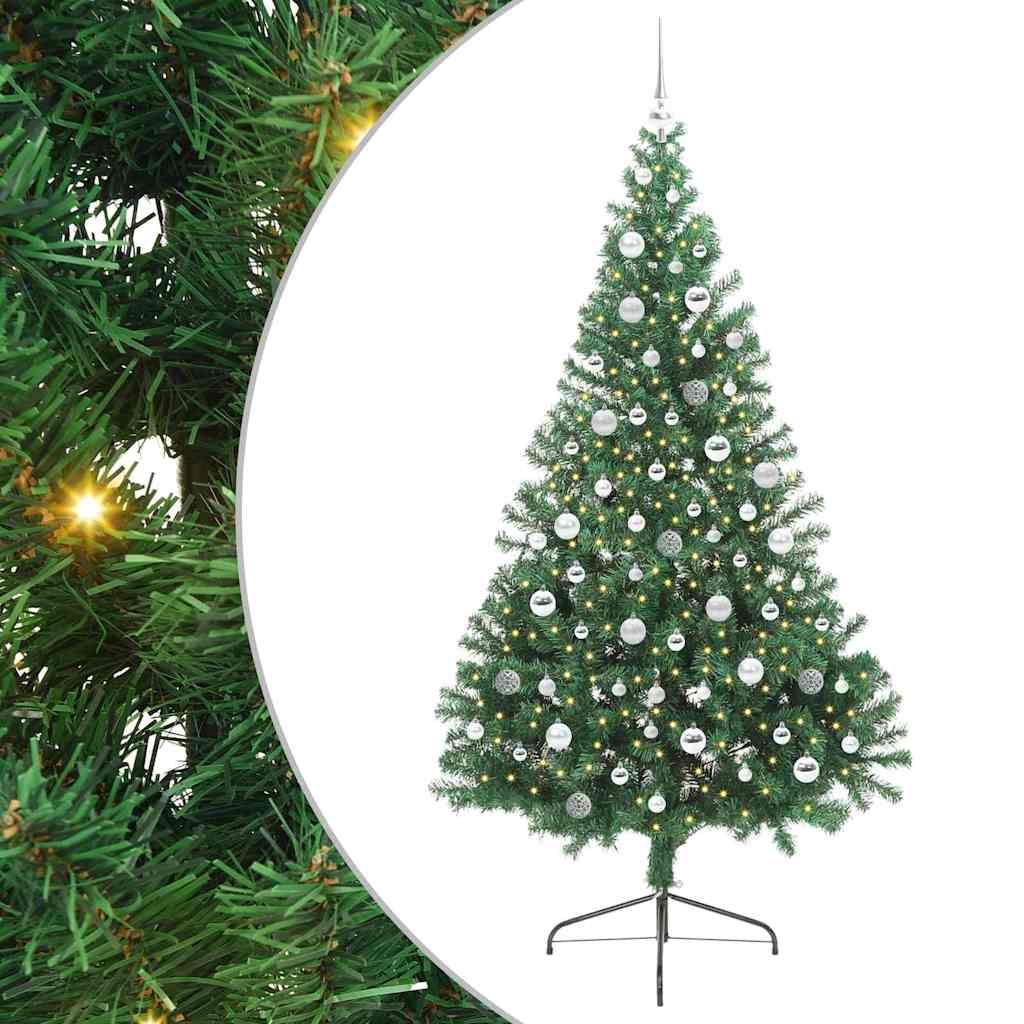 Vidaxx albero di Natale artificiale preilluminato con 300 LED verdi 210 cm in PVC