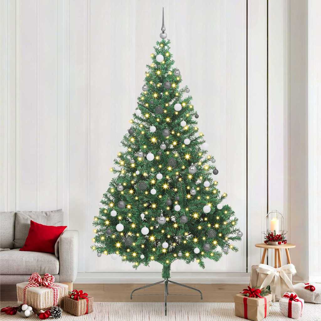Vidaxx árbol de Navidad artificial preiluminado con 300 LED verde 240 cm PVC