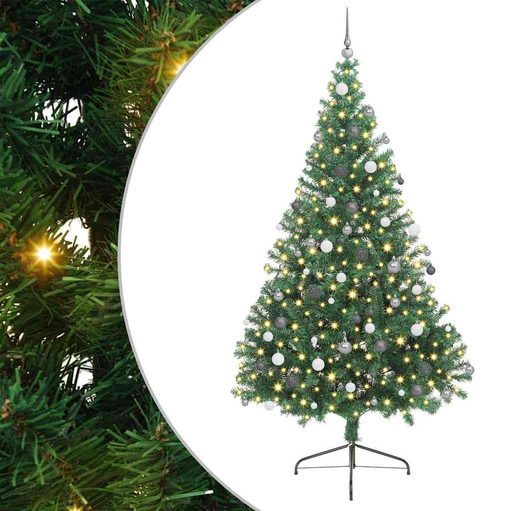 Vidaxx árbol de Navidad artificial preiluminado con 300 LED verde 240 cm PVC
