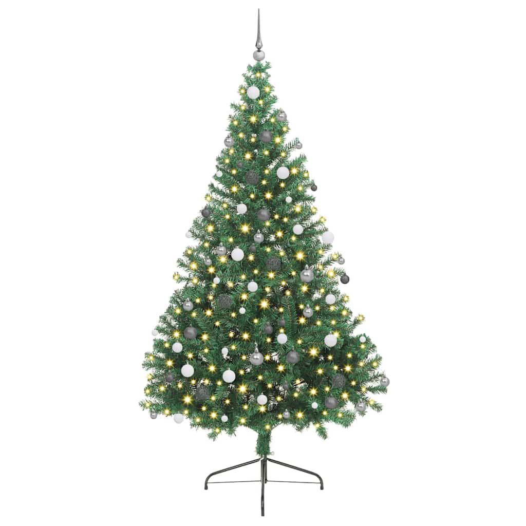 Vidaxx árbol de Navidad artificial preiluminado con 300 LED verde 240 cm PVC