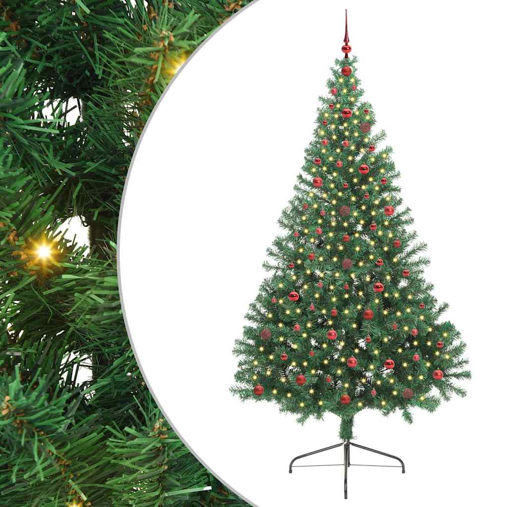 Vidaxx árbol de Navidad artificial preiluminado con 300 LED verde 240 cm PVC